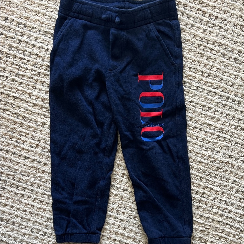 Polo by Ralph Lauren Kids navy Blue Joggers with logo and pockets, 3T